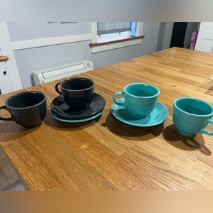 Fiesta Fiestaware Tea Cups and Saucers - Set of 4